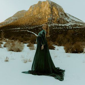 Flutter Dress blue velvet The Ivy maternity dress